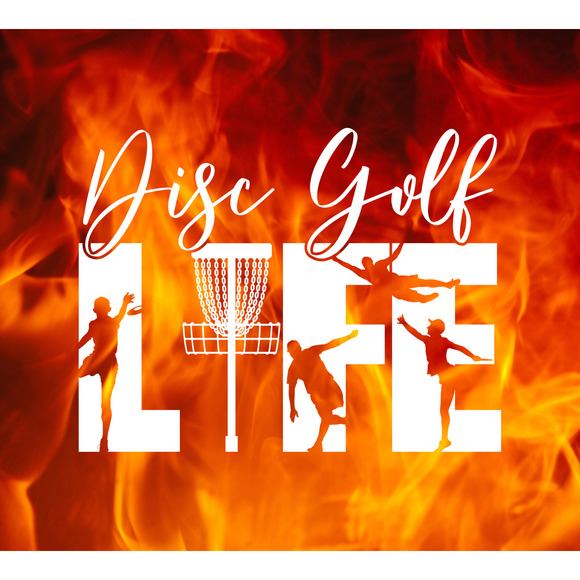 DISC GOLF AFFAIR Other - Disc Golf Life Mouse Pad Orange Flames Gaming Desk Mat Custom Gift